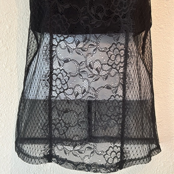 Express Black Lace Gothic Victorian Blouse - Picture 4 of 15